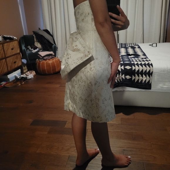 Sachin & Babi Vienna Notched V-Neck Bow-Back Jacquard Midi Dress - Picture 11 of 11